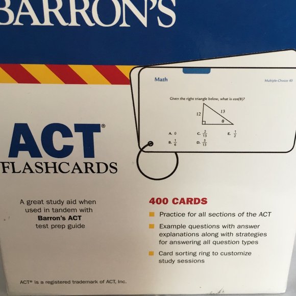 Barron's ACT Flashcards 3rd Edn 400 Cards - Like New!! - Picture 5 of 7